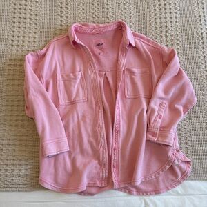 Aerie Pink Button-Up Shacket